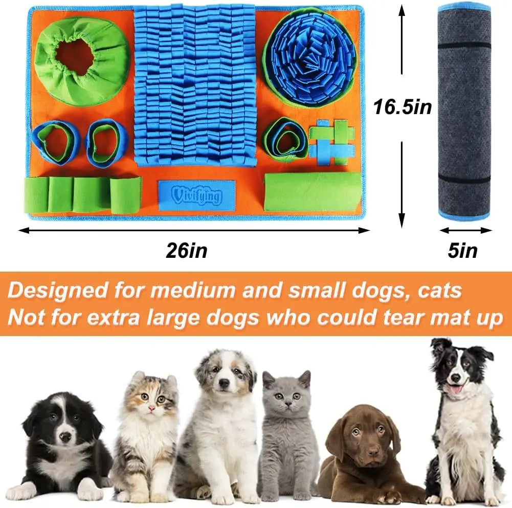 Snuffle Mat for Dogs, Interactive Dog Puzzle Toy for Boredom and Mental Stimulation, Enrichment Feeding Game Sniff Mat Helps Slo