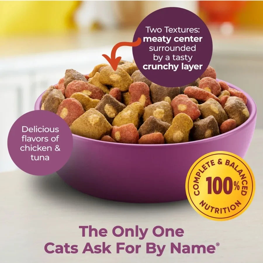 Tender Centers Dry Cat Food with Basted Bites, Chicken and Tuna Flavors, 14.2 lb Bag