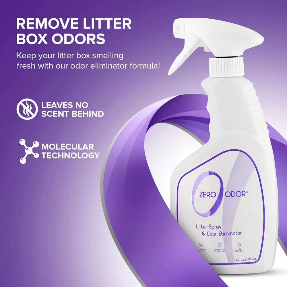 Permanently Eliminate Litter Odors with Patented Molecular Technology, Pet Safe, 16oz (400+ Sprays)