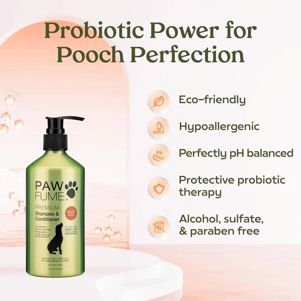 Deshedding Dog Shampoo & Conditioner, pH-Balanced, Probiotic, Salon-Quality, 1-Pack