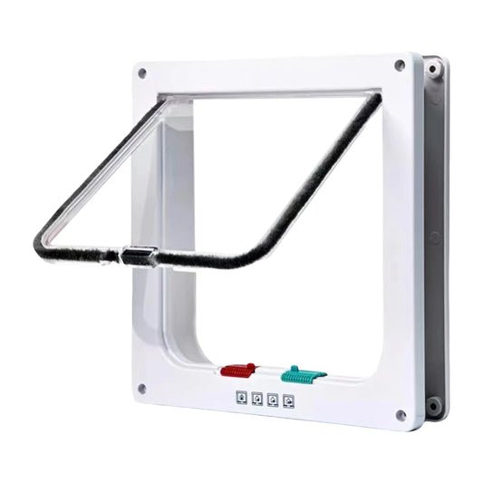Puppy Kitten Safety In&out Pet Door with 4 Way Security Lock Dog Cat Flap Door Cat Puppy Safety Gate Pet Doors and Sliding Door