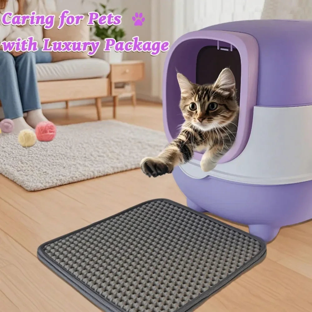 Cat Litter Box Litter Box Cat AccessoriesLarge Fully Enclosed Cat Litter Box, Flip Cover Design OdorProof And SplashProof