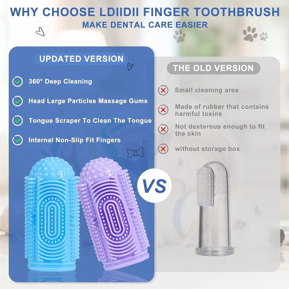 Dog Toothbrush 4 Pack Dog Tooth Brushing Kit Dogs Teeth Cleaning Dental Care Cat Toothbrushes Puppy Toothbrushes Pet Toothbrushe