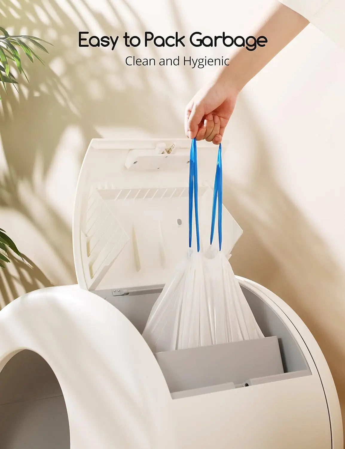 MeoWant Cat Litter Box Liners, Drawstring Receptacles Bags Thickened Waste Bag for MeoWant MW-SC01/SC02/SC09 Automatic Cat Litter Box, 20pcs