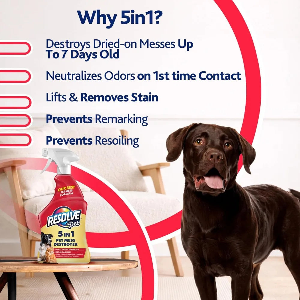 Pet Carpet Cleaner Spray – Removes Stains & Odors Up to 7 Days Old, 22oz
