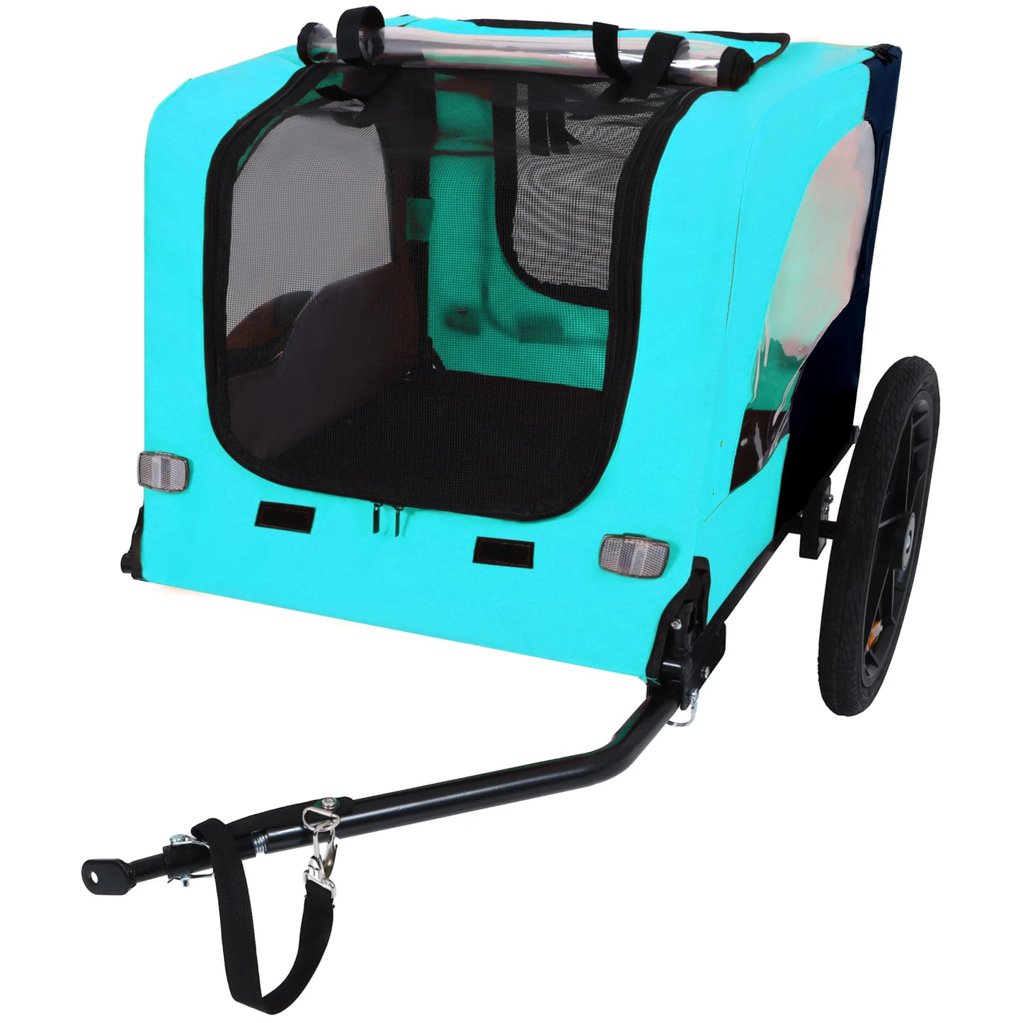 Foldable Dog Bike Trailer with Quick Release Wheel, Non-Slip Floor and Internal Leash for Small and Medium Pets