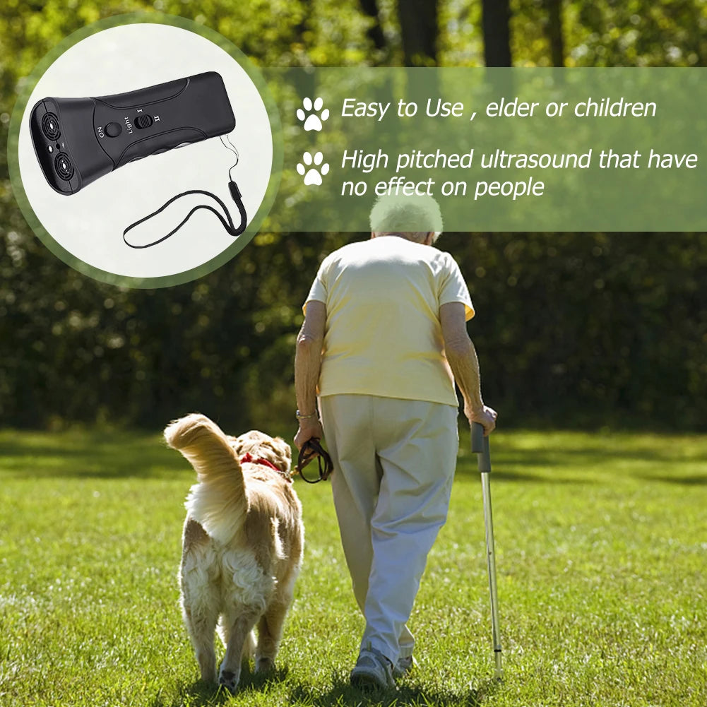 Ultrasonic Bark Arrester Plastic with LED Flashlight Dog Anti Barking Device Anti Barking Equipment for Pet Training Accessories