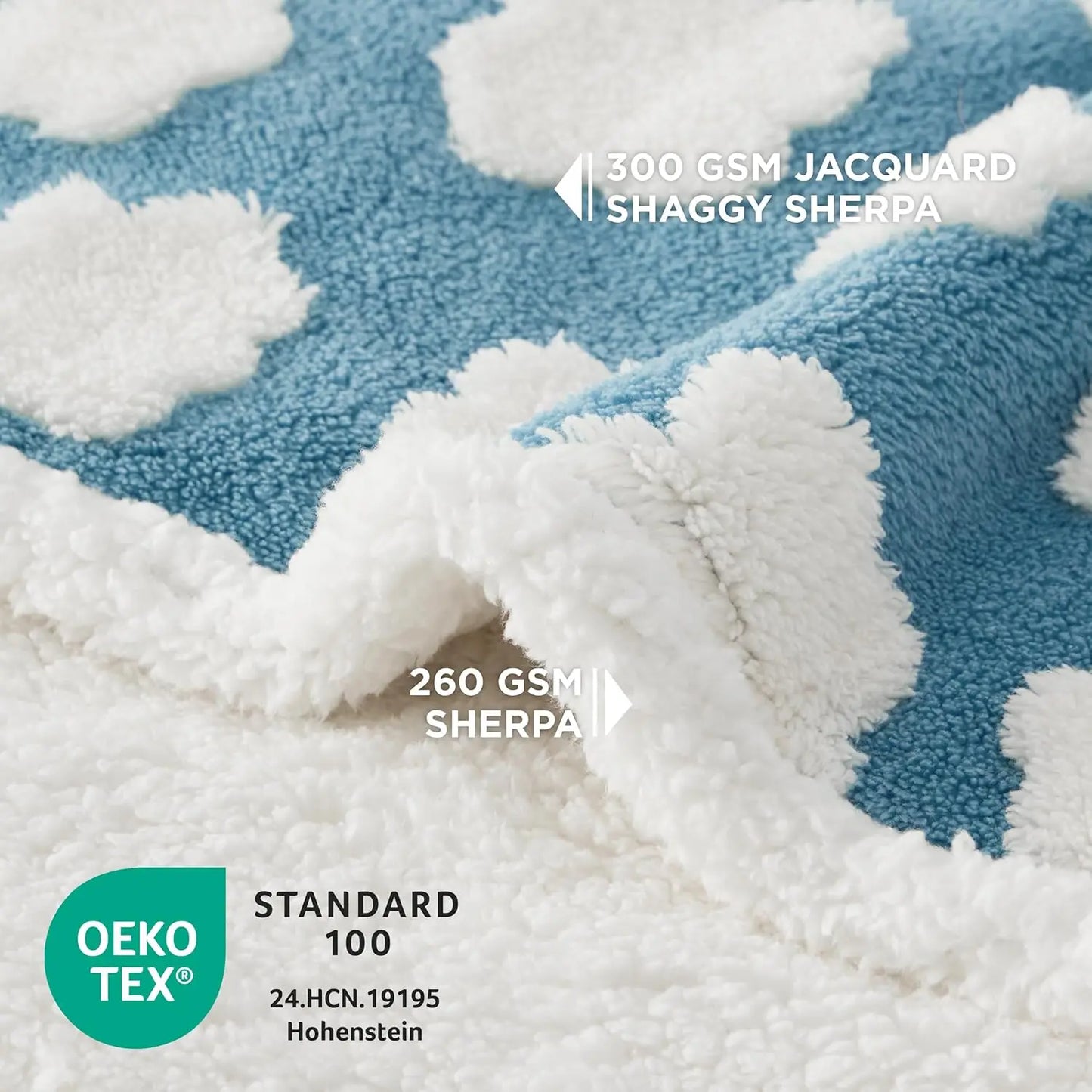 Waterproof Puppy Blanket for Small Dogs - Washable Double Sided Pet Blanket with Sherpa & Shag, Blue