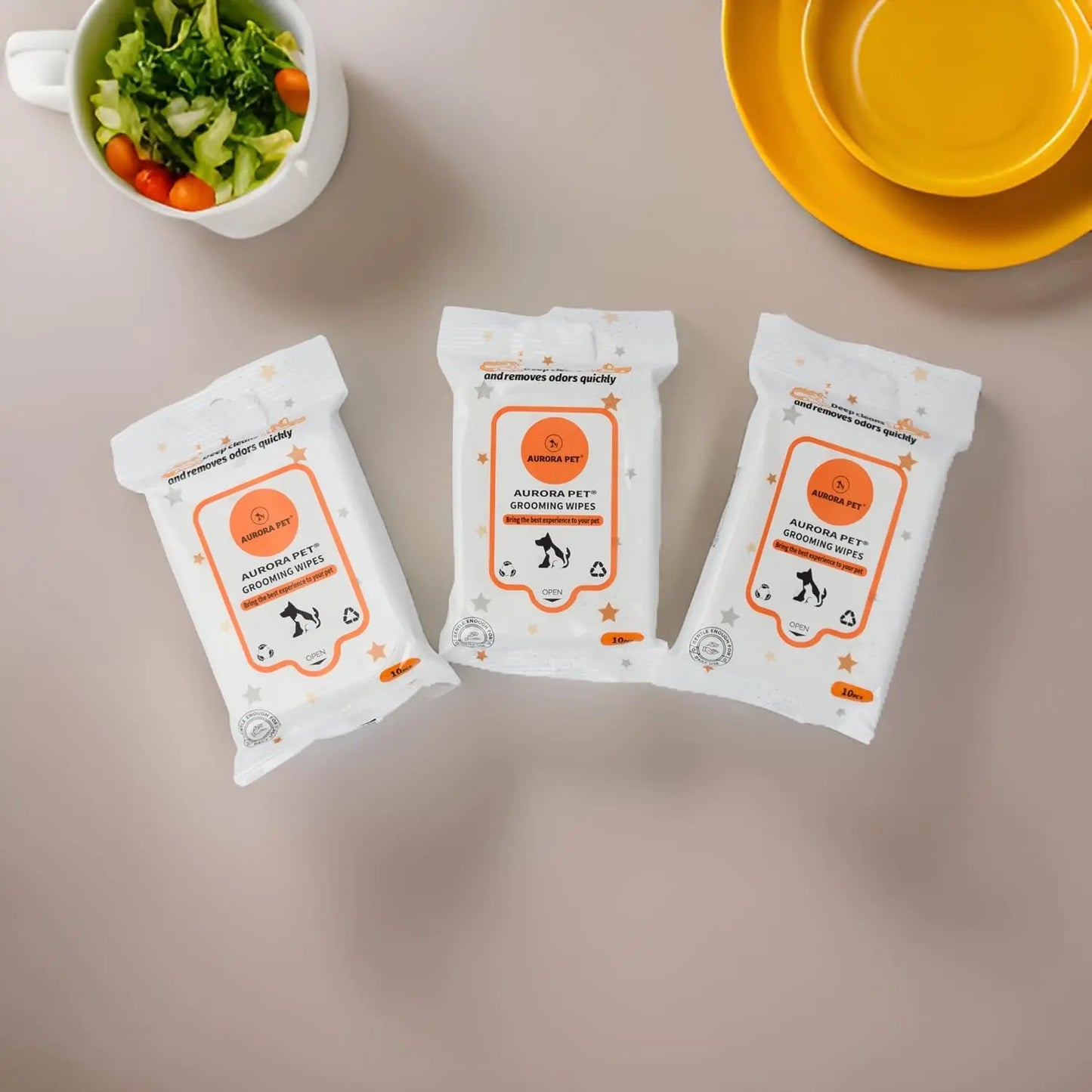 60-Count Plant-Based Pet Wipes – Hypoallergenic, Alcohol-Free, Safe for Dogs & Cats