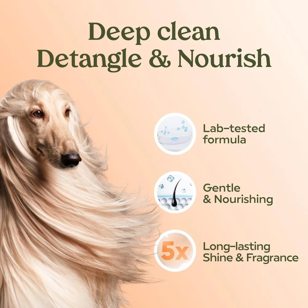 Deshedding Dog Shampoo & Conditioner, pH-Balanced, Probiotic, Salon-Quality, 1-Pack