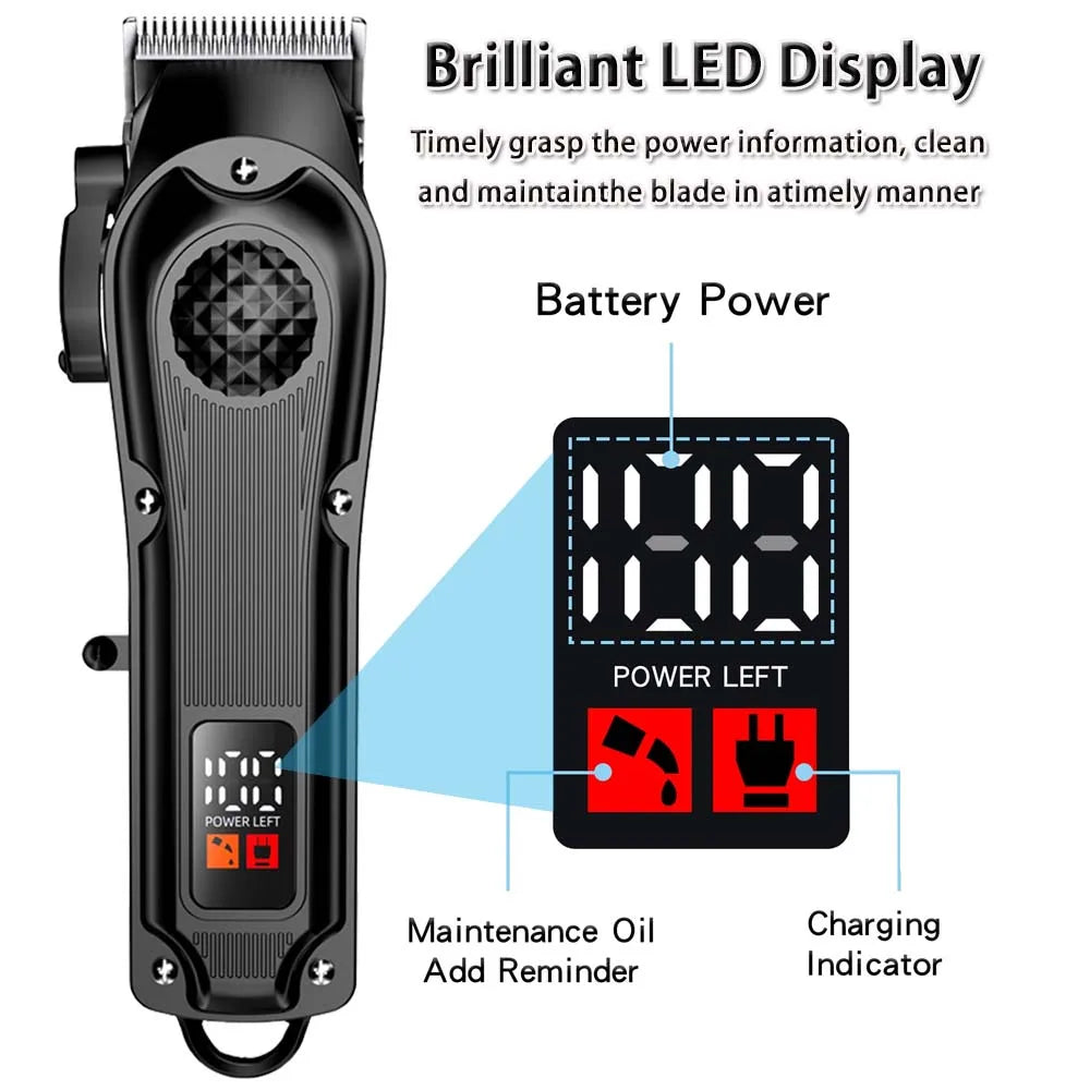 Professional Hair Clipper for Men, Electric Barber Clipper Cordless Rechargeable Hair Cutting Clippers, Men's Hair Cutting Tools
