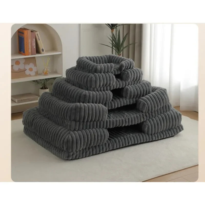 S M L XL XXL Calming Dog Bed Orthopedic Memory Foam Sofa Couch Waterproof Removable Cover Plush Mat for Small Medium Large Dogs