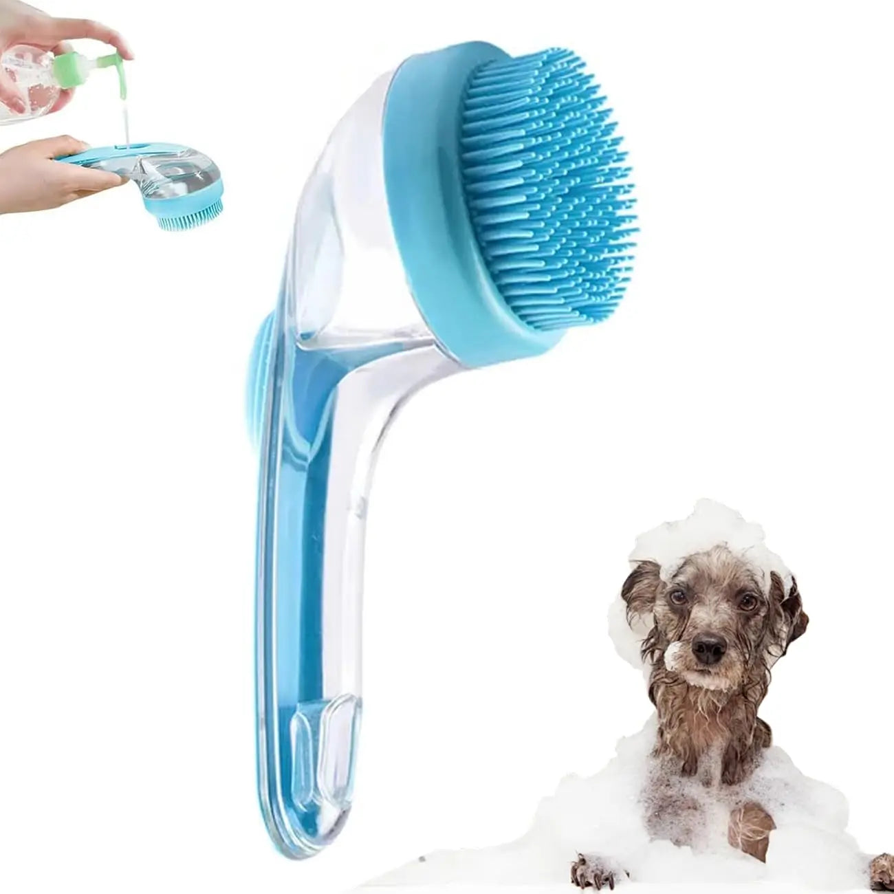 Dog Bath Brush Pet Cat Bath Grooming Device Portable Silicone Bath Massage Brush Dog Scrubbing Bath Essential Pet Supplies