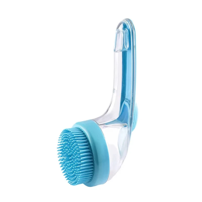 Pet Bathing Brush Long Handle Dog Cleaning Brush Soft Silicone Pet Grooming Comb for Cats Dogs Cat Massage Brush Pet Supplies