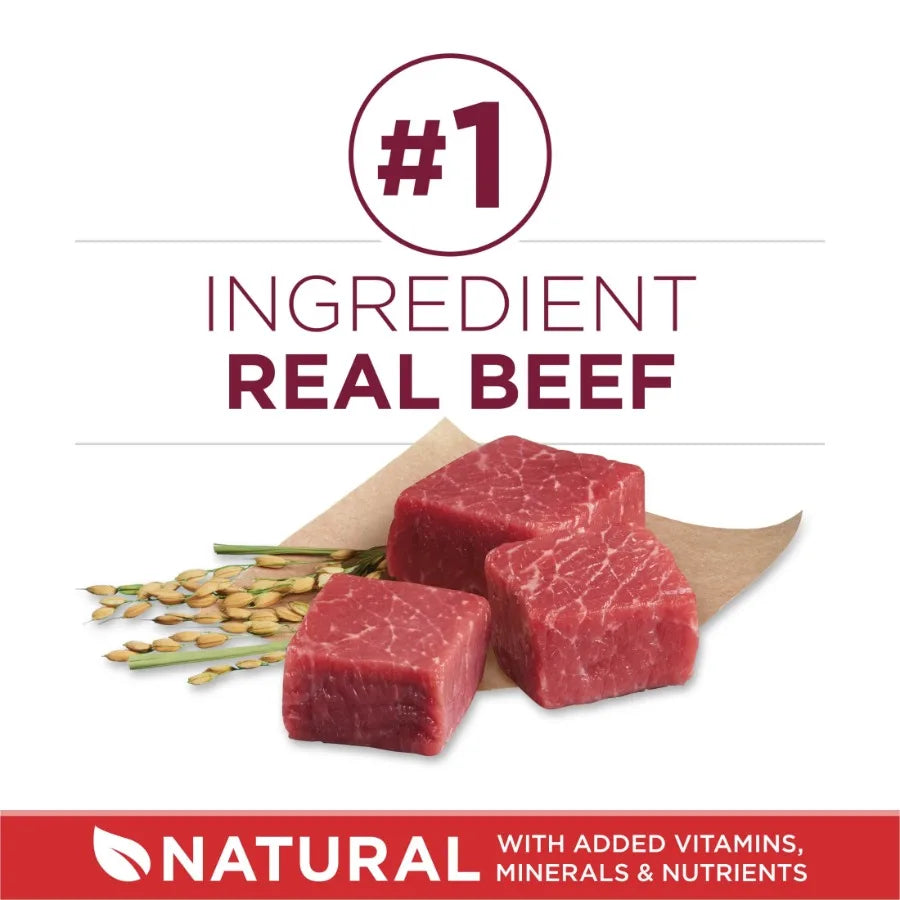 Small Bites Dry Dog Food for Adult Dogs with Added Vitamins and Minerals, High Protein Beef and Rice, 8 lb Bag