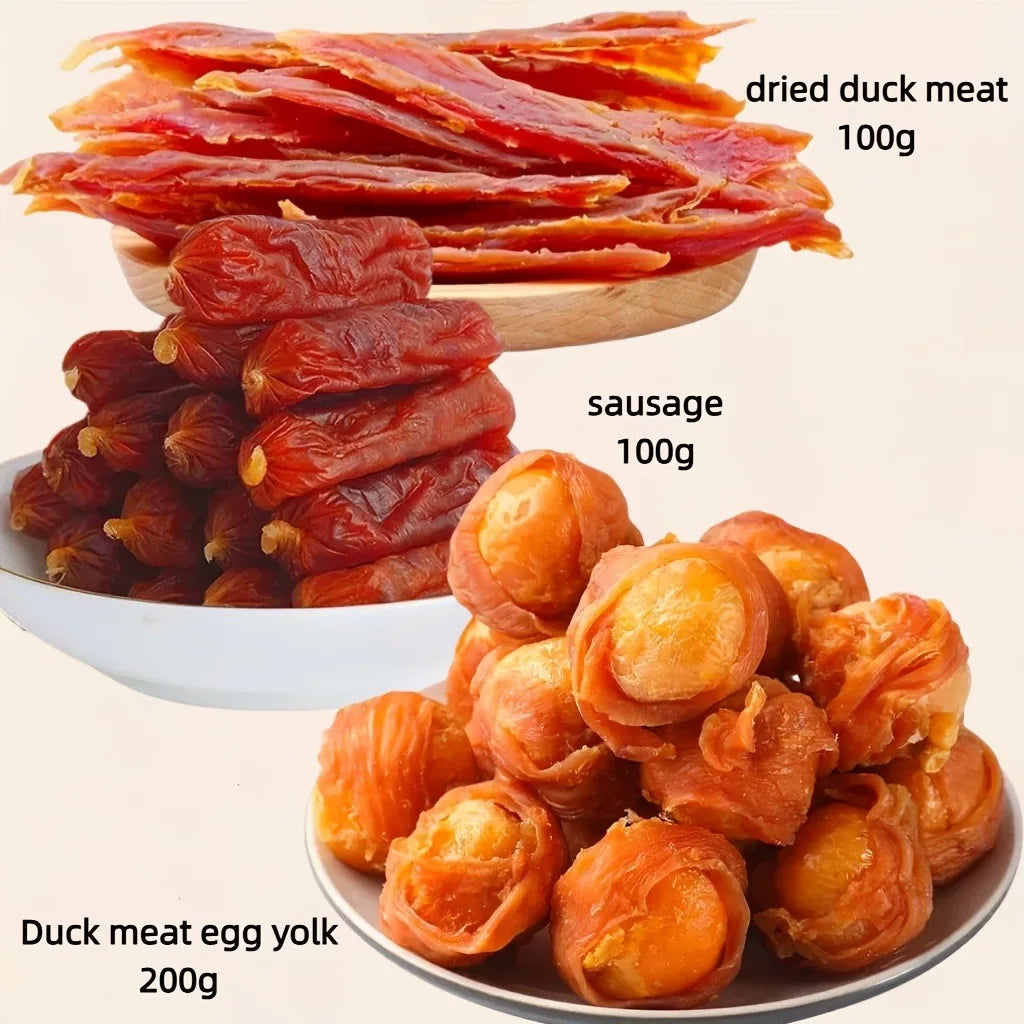 Natural Duck, Chicken, Milk Stick, Sweet Potato Dog Treats Set - Grain-free, High Protein, Low Fat, Good For Dental Health