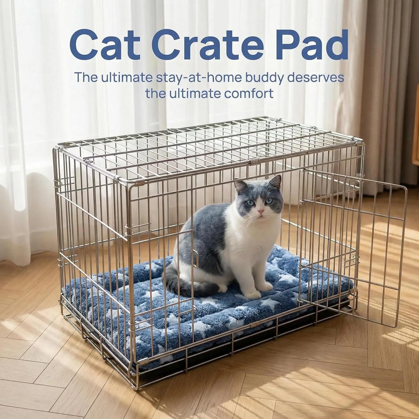 Cat & Dog Bed Mat - Reversible Dog Crate Bed Mats, Soft & Breathable Kennel Pad, Durable Crate Bed for Extra Small Dogs & Cats