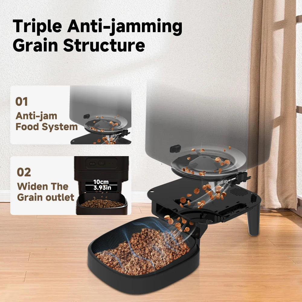 Nityers 4L Automatic Cat Feeder With HD Camera Video 2.4G WiFi Night Vision Cat Food Dispenser Smart Tuya APP Pet Auto Feeder