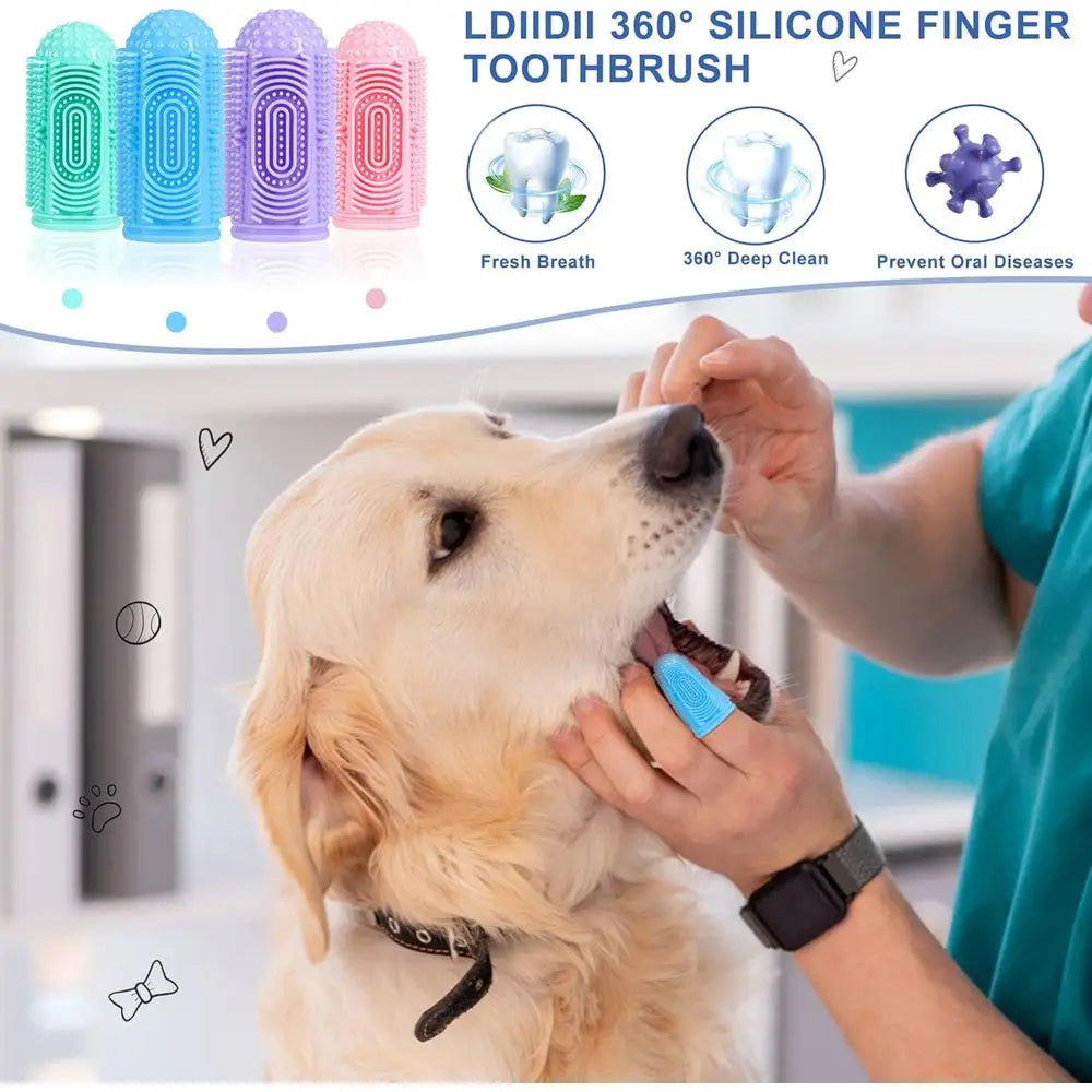 Dog Toothbrush 4 Pack Dog Tooth Brushing Kit Dogs Teeth Cleaning Dental Care Cat Toothbrushes Puppy Toothbrushes Pet Toothbrushe
