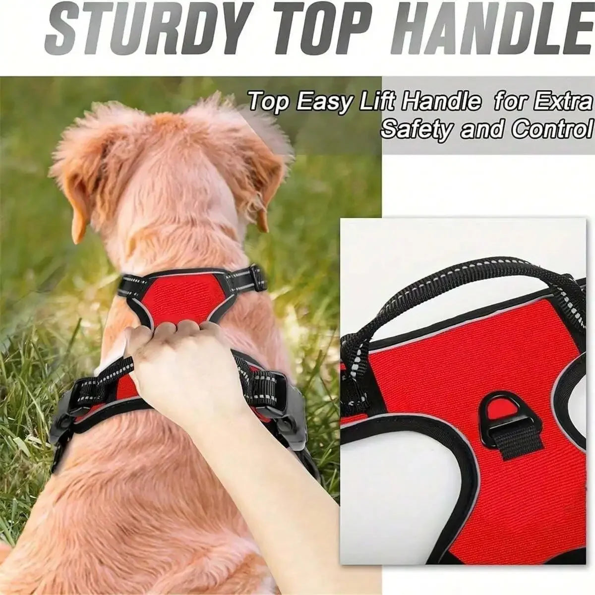 Dog Harness, No-Pull Pet Harness With 2 Leash Clips, Adjustable Soft Padded Dog Vest, Reflective No-Choke Pet Oxford Vest With Easy Control Handle For Large Dogs-The Vest And Rope Are Not A Set Set And Need To Be Purchased Se