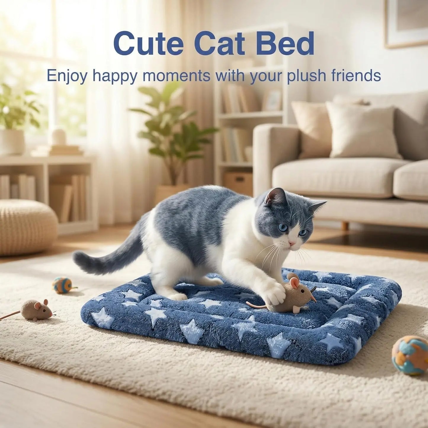 Cat & Dog Bed Mat - Reversible Dog Crate Bed Mats, Soft & Breathable Kennel Pad, Durable Crate Bed for Extra Small Dogs & Cats