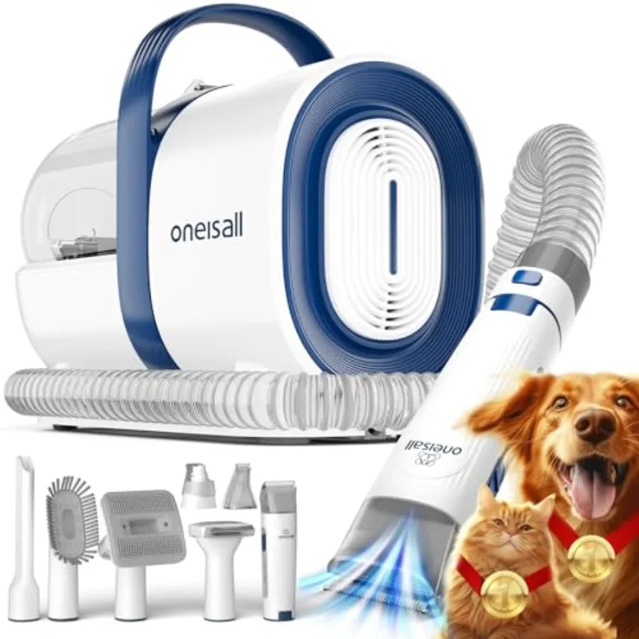 Dog Grooming Vacuum, Pet Grooming Vacuum with Clipper Nail Grinder, 1.5L Dust Cup Dog deshedding Brush with 7 Tools for Sheddin
