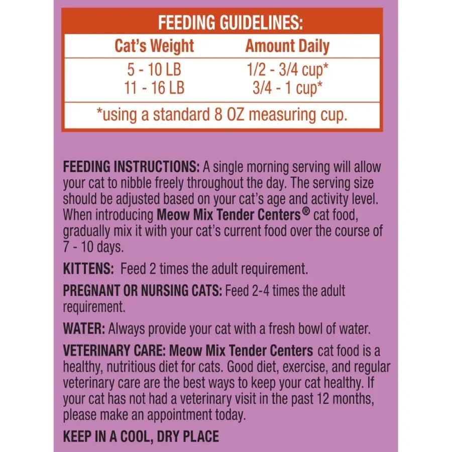 Tender Centers Dry Cat Food with Basted Bites, Chicken and Tuna Flavors, 14.2 lb Bag
