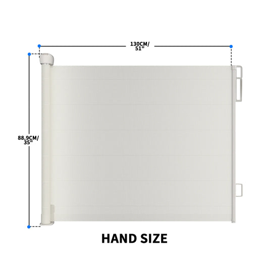 Extra Wide Kids Pets Gate Retractable Dog Gate for Babies and Pets, White Child Baby Gates, One Handed Operation Mesh Safety