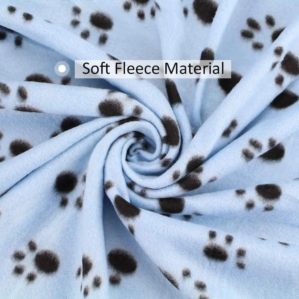 Soft Fleece Pet Blankets 6 Pack, 24x28 Inches, Washable Cat & Dog Bed Mat with Paw Print, Cozy for All Seasons