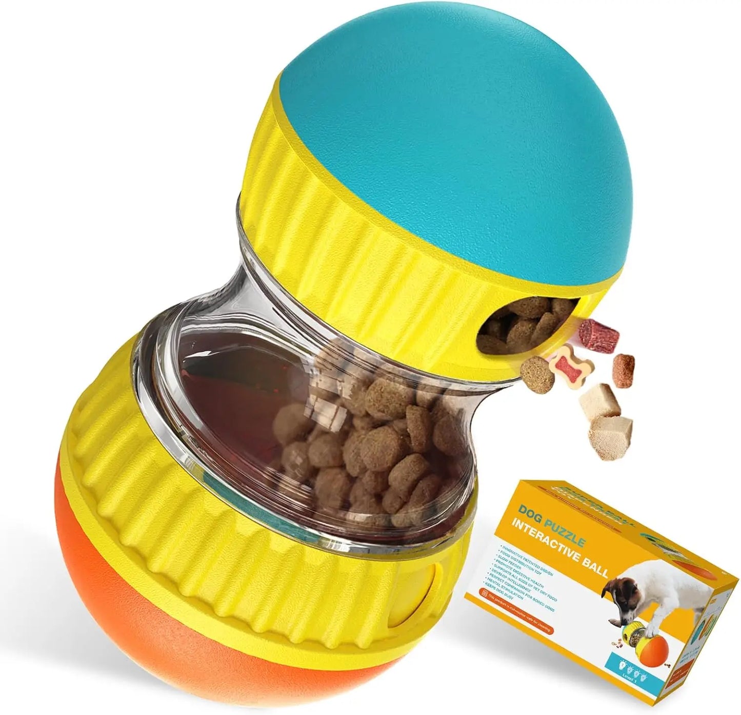 Dog Puzzle Toy Adjustable Treat Dispensing Ball Food Dispenser Tough Slow Feeder Puppy Enrichment Training Toy Pet Interactive C