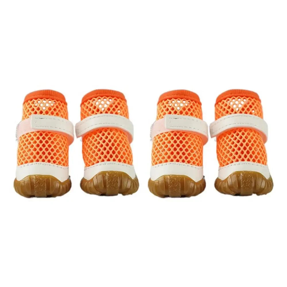 Pet Dog Breathable Net Shoes Summer Hollow Out Dog Shoes Outdoor Soft Anti-Slip for Small Dogs Chihuahua Teddy Su Dog Shoes Breathable Dog Net Shoes Soft PVC Hollow Out Dog Shoes Anti-Slip Dog Sandals Shoes Outdoor