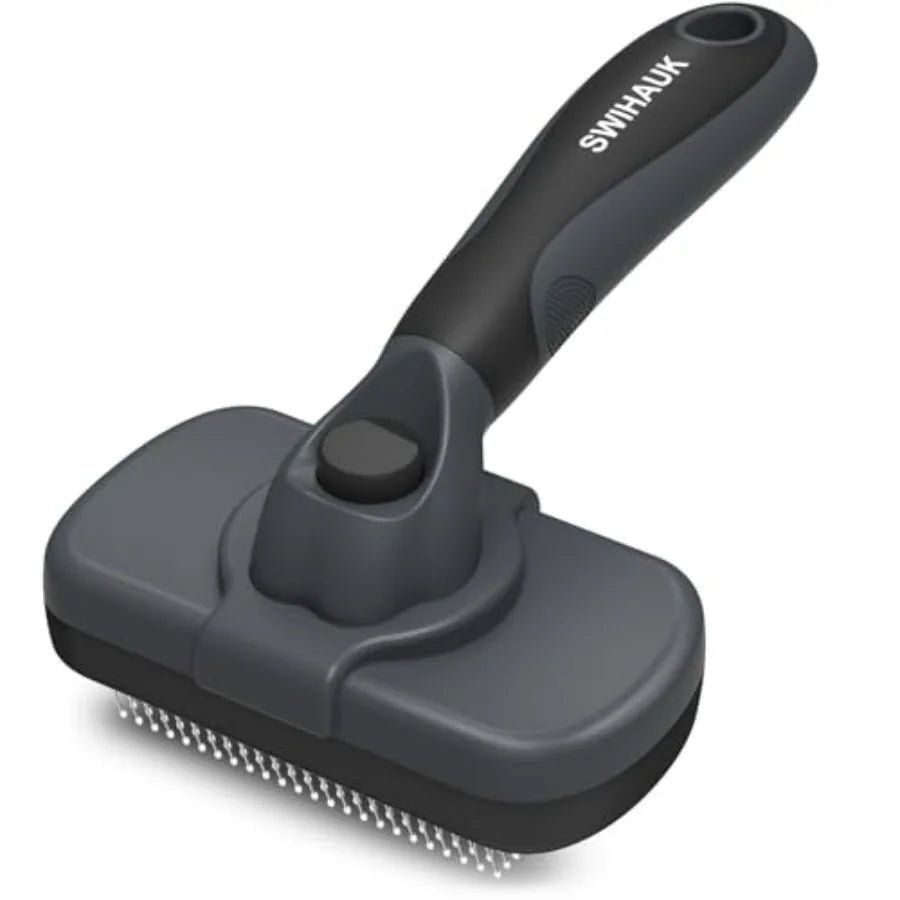 Self Cleaning Slicker Brush for Dogs and Cats - Skin Friendly Grooming, Deshedding, Hair Removal for Puppies and Long/Short Hai