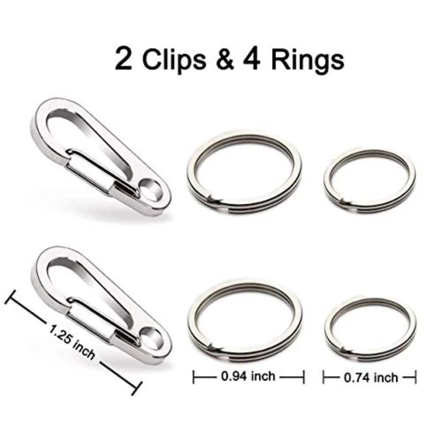 2 Pack Dog Tag Clips, Stainless Steel Heavy Duty Quick Clips Pet ID Tag Holder for Dog/Cat Collar and Harness