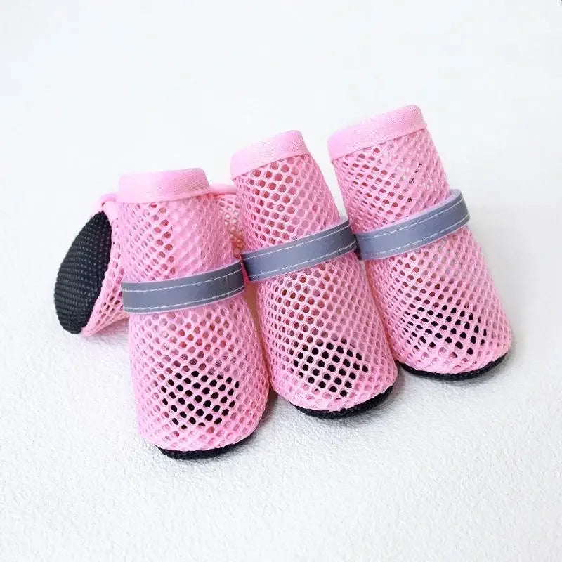 4pc, Dog Shoes Non-slip Breathable Wear-resistant Dog Boots Suitable For Small Medium Sized Pets Puppy Protective Footwear.