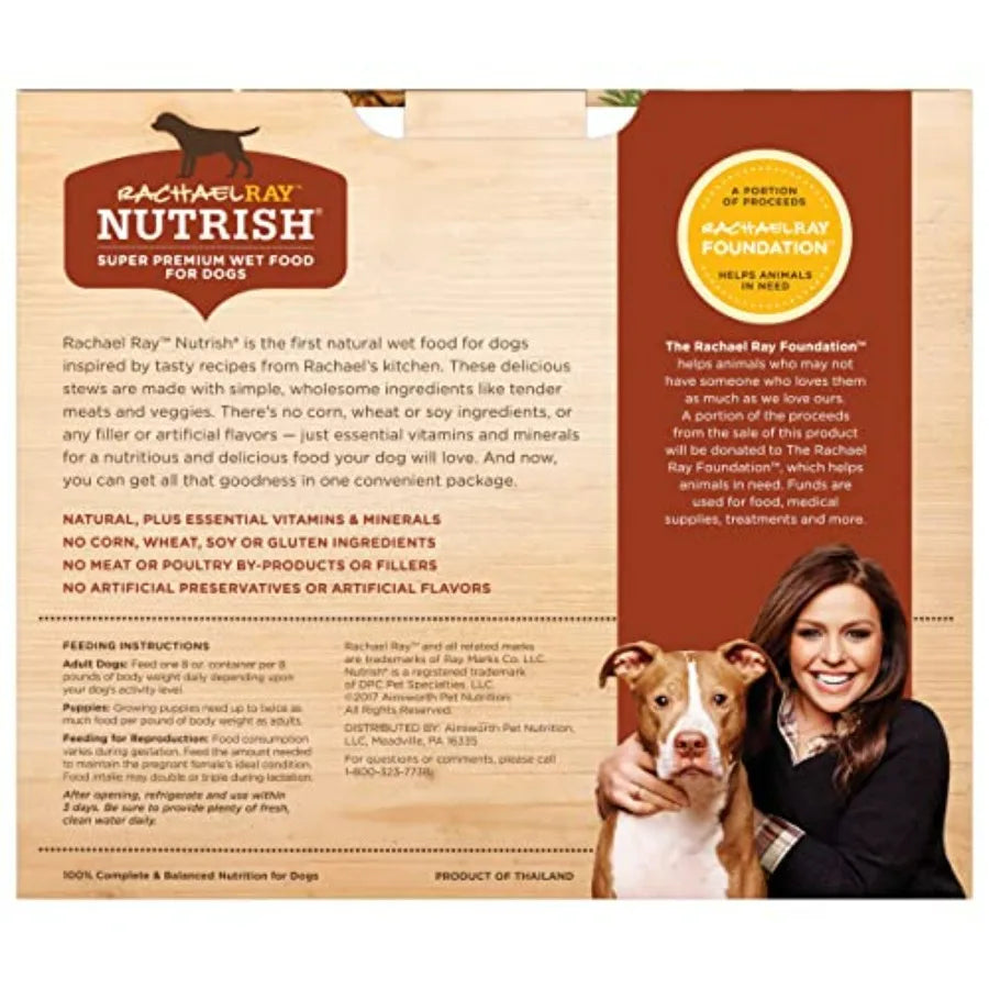 Rachael Ray Premium Natural Wet Dog Food, Savory Favorites Variety Pack, 8 Ounce Tub Pack of 6