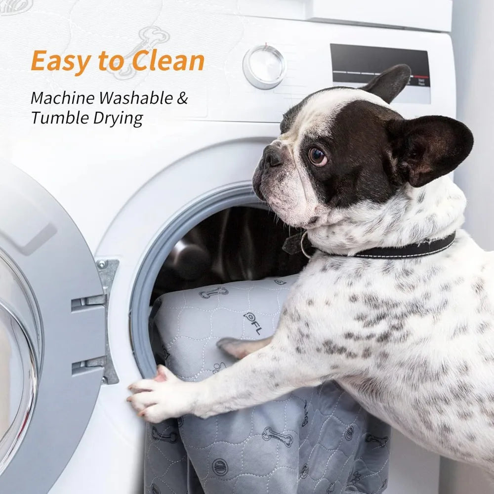 Reusable 2-Pack Washable Dog Pee Pads, 18x24in Absorbent Non-Slip Training Pads with Bone Print