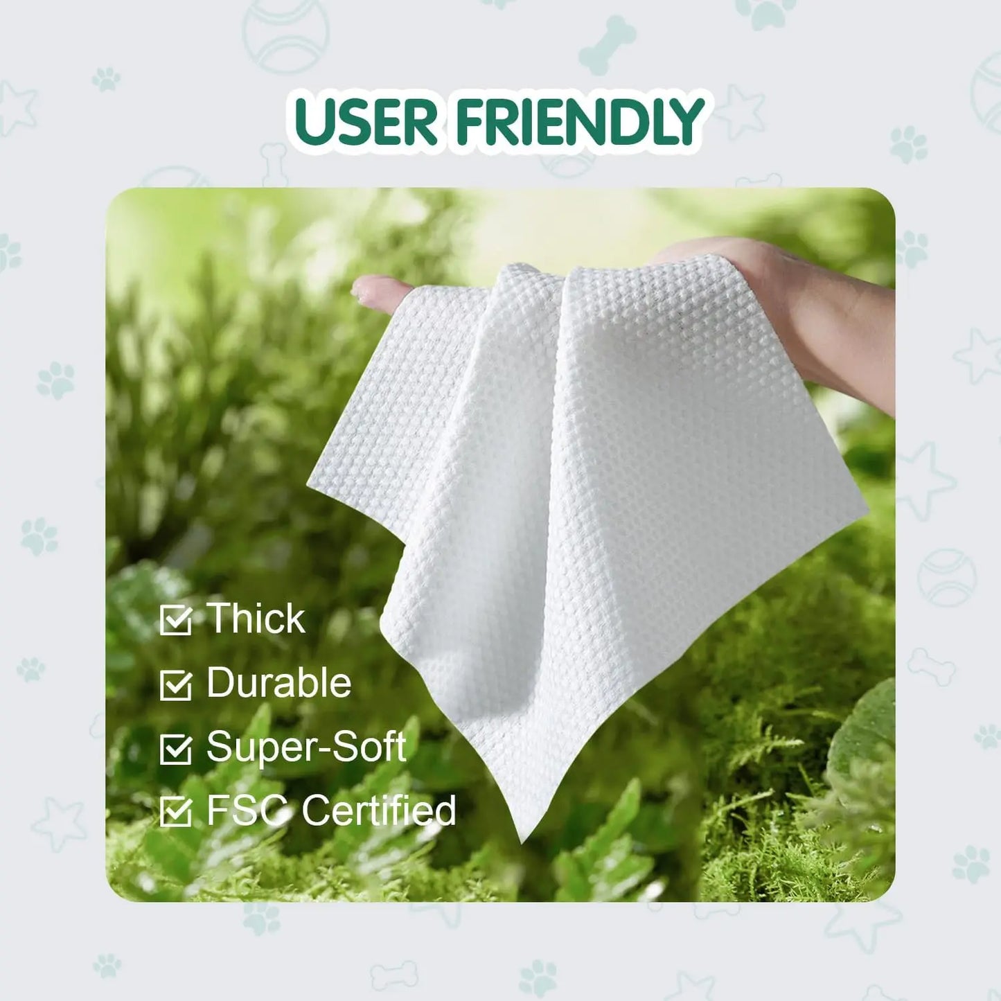 300 Pet Wipes for Dogs & Cats: Plant-Based, Hypoallergenic, Unscented for Paws, Body & Butt - Gentle Cleaning & Deodorizing